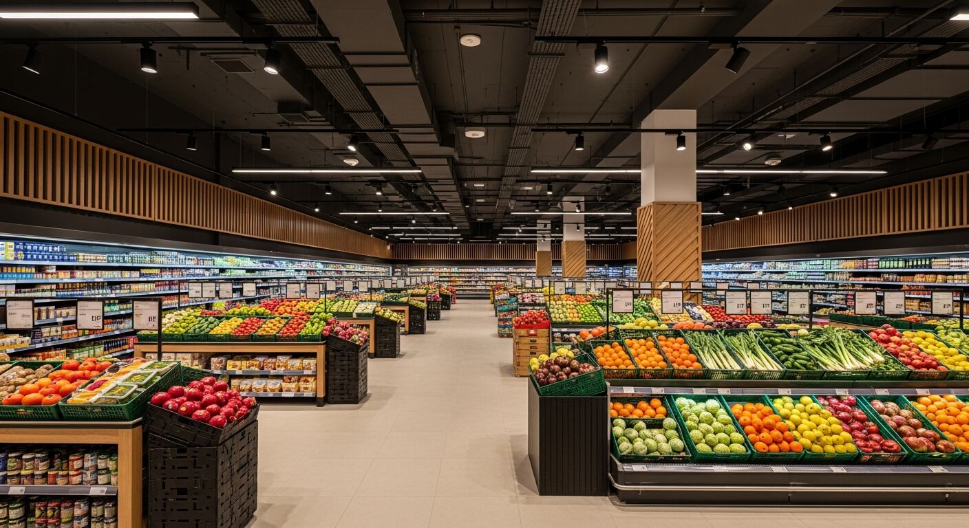 Modern premium supermarket interior